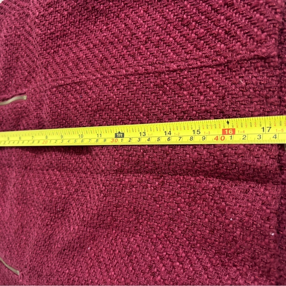Ann Taylor LOFT Burgundy Maroon Skirt Size 2 Lined Zippers Front - Picture 6 of 13